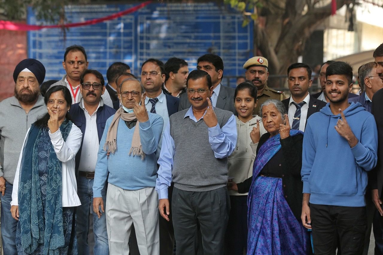 Delhi CM Arvind Kejriwal after casting vote in MCD polls Sunday | Suraj Singh Bisht | ThePrint