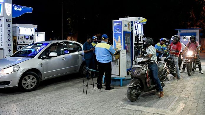 File photo of a petrol pump in Delhi | ANI