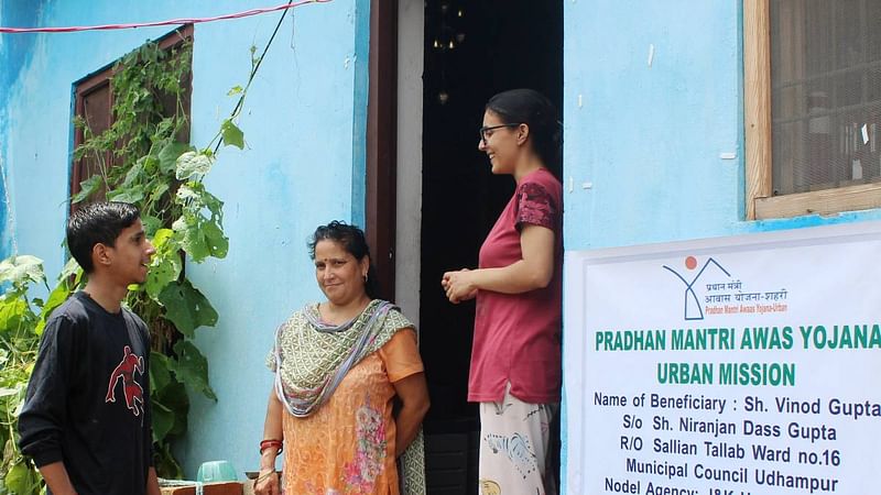 File photo of a beneficiary getting a house under Pradhan Mantri Awas Yojana-Urban (PMAY-U) in Udhampur, Jammu and Kashmir | ANI