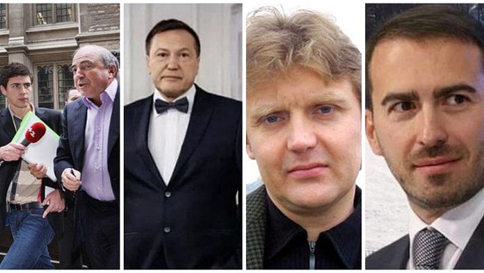 (L-R) Boris Berezovsky, Pavel Antov, Alexander Litvinenko, Andrei Krukovsky