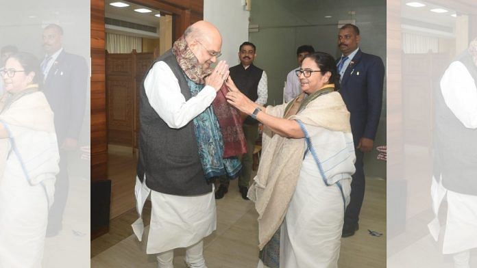 Union Home Minister Amit Shah with West Bengal Chief Minister Mamata Banerjee | Credit: by special arrangement