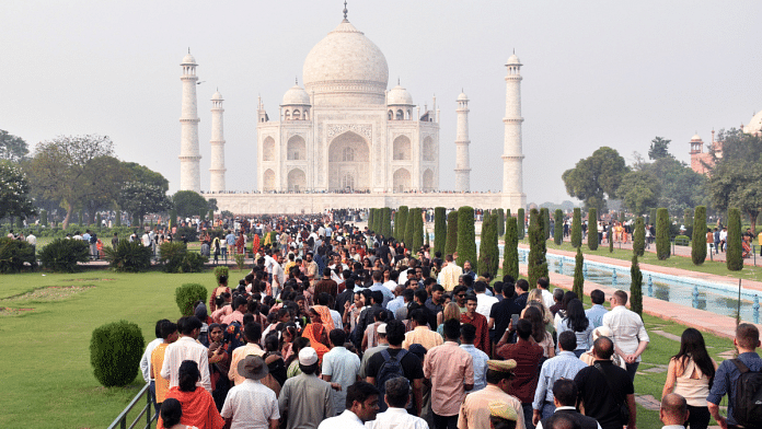The Taj Mahal. with its usual sea of visitors | ANI