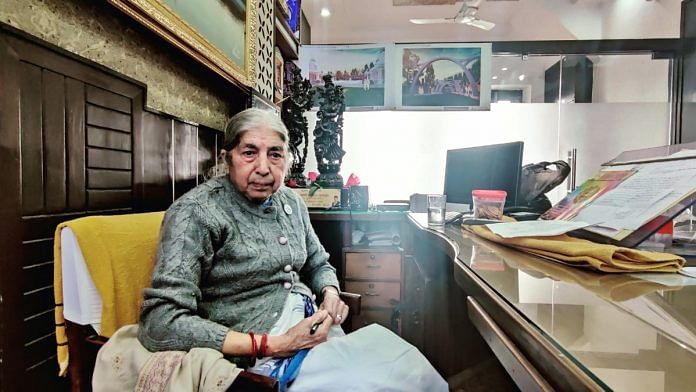 BJP veteran Laxmi Kanta Chawla at the office of Durgiana Temple committee in Amritsar | Urjita Bhardwaj | ThePrint