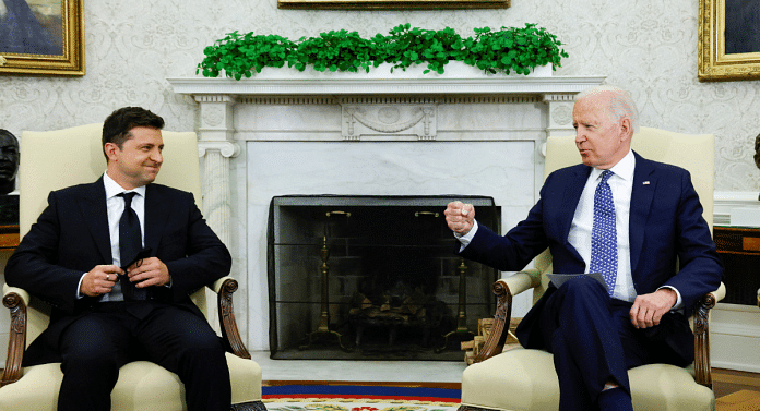 U.S. President Joe Biden gestures as he meets with Ukraine's President Volodymyr Zelensky in Washington in December 2022 | Reuters/Jonathan Ernst