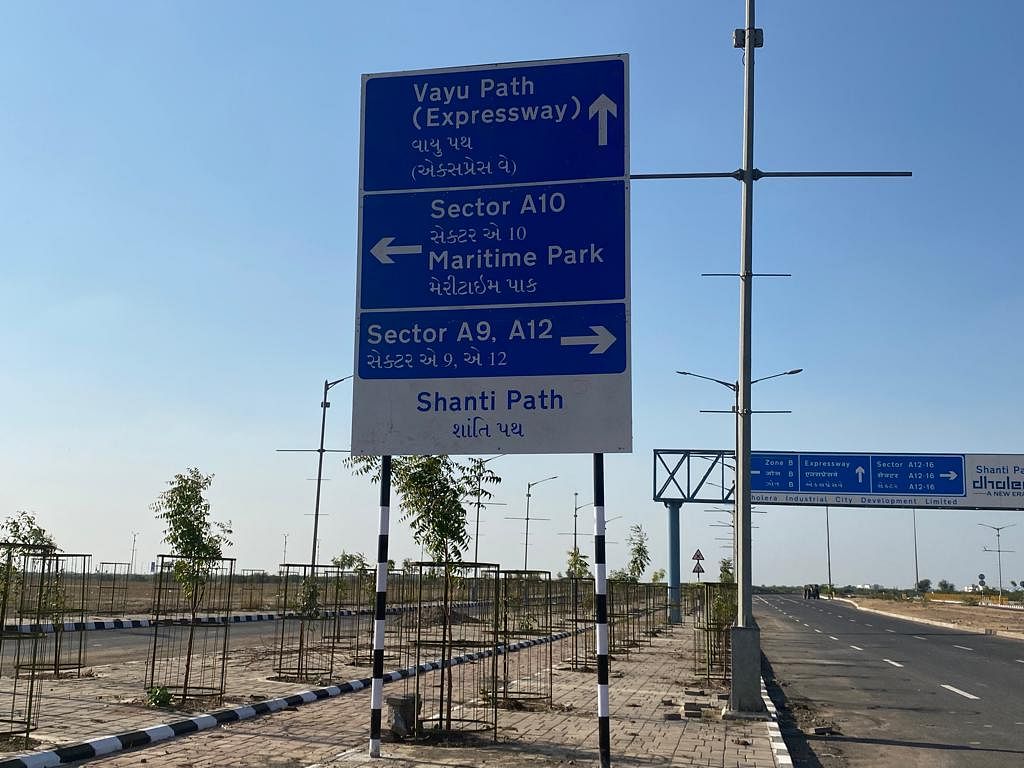 Signages marking different colonies have come up in Dholera. | Moushumi Das Gupta | ThePrint