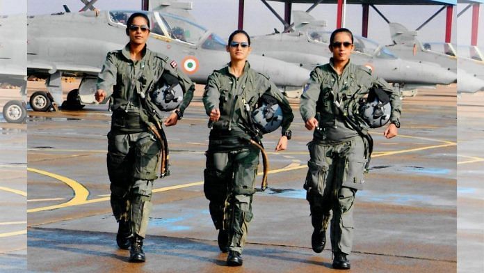 IAF women fighter pilots Bhawana Kanth, Avani Chaturvedi and Mohana Singh | File image via Twitter/@IAF_MCC