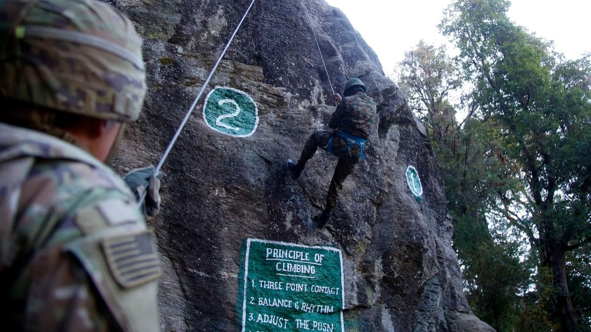 Soldiers during rock climbing exercise | Suraj Singh Bisht | ThePrint