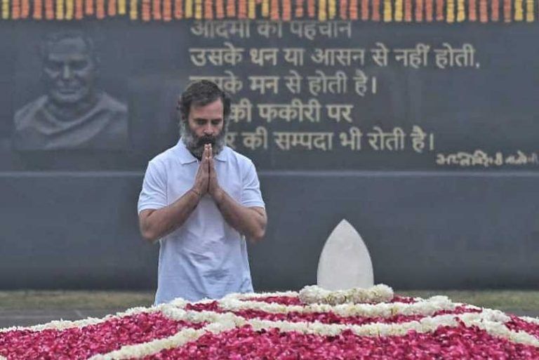 Rahul pays tribute at Vajpayee memorial, 1st from Gandhi family to do so since ex PM’s 2018 death