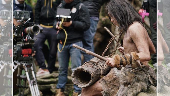 On the sets of Peking Man: The Last Secret of Mankind. |10.7 Production