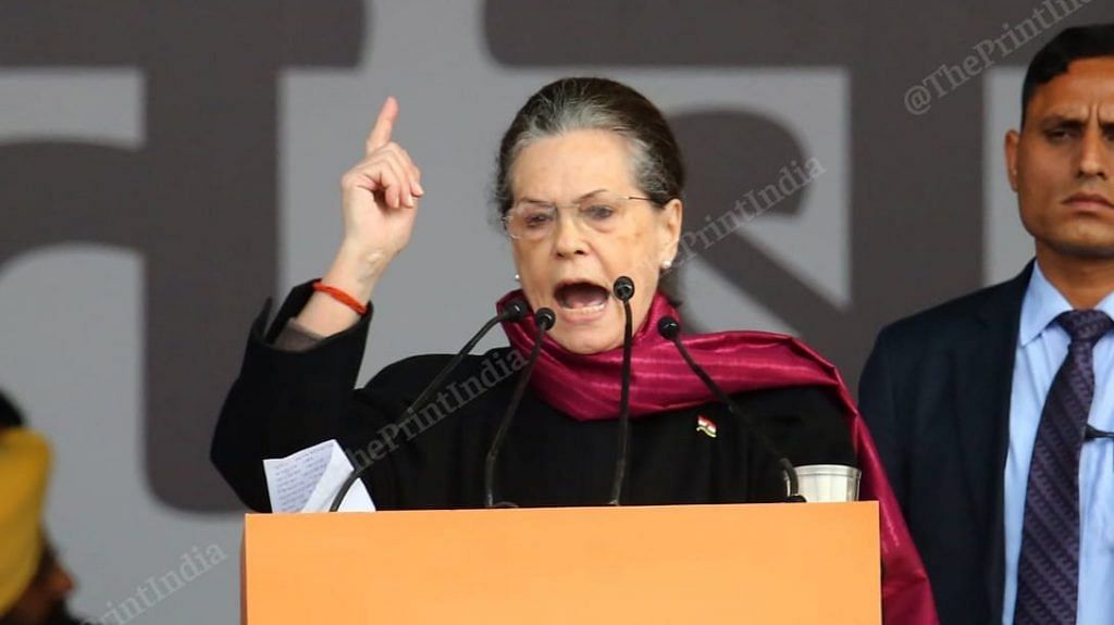 File image of Congress interim president Sonia Gandhi | Photo: Suraj Singh Bisht | ThePrint