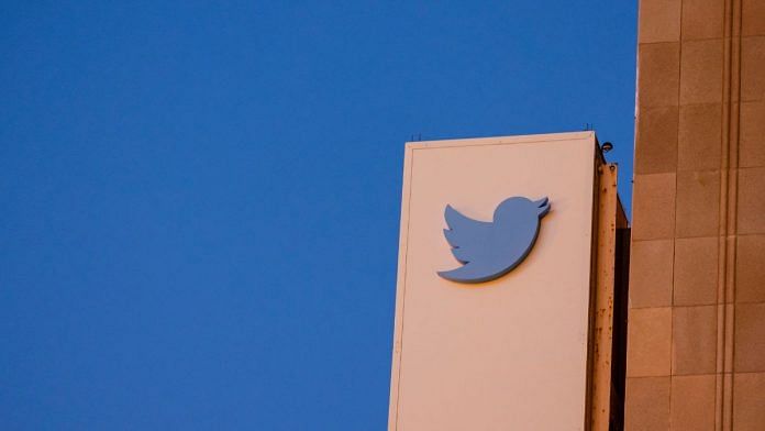 A view of the Twitter logo at its corporate headquarters in San Francisco, California, US | Reuters/Carlos Barria