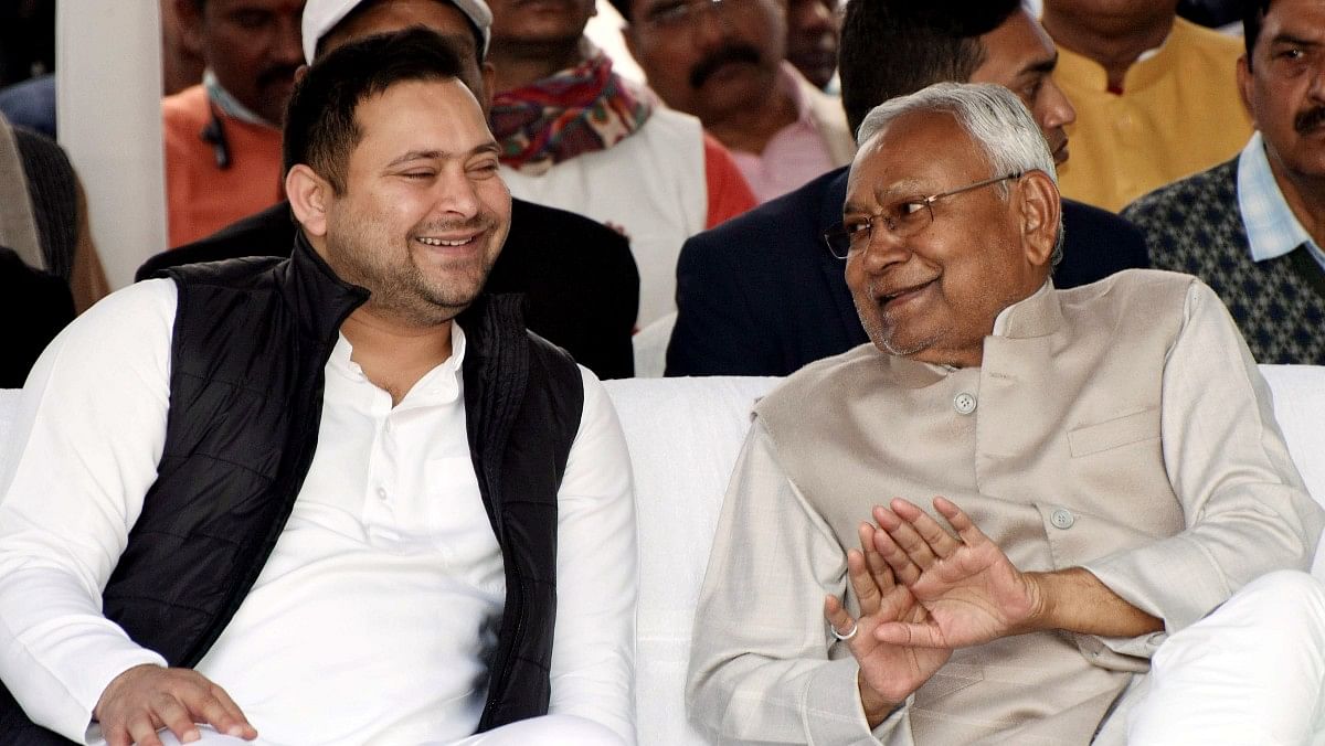 File photo of Bihar Chief Minister Nitish Kumar with his deputy Tejashwi Yadav at an event in Patna | ANI