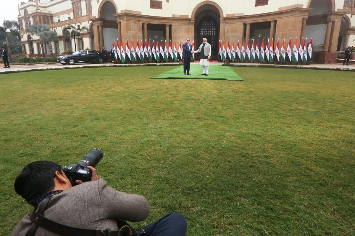 Egyptian President Abdel Fattah el-Sisi and PM Modi at Hyderabad House Photo: Praveen Jain |  impression