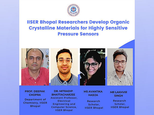 IISER Bhopal researchers develop organic crystalline materials for highly sensitive pressure sensors