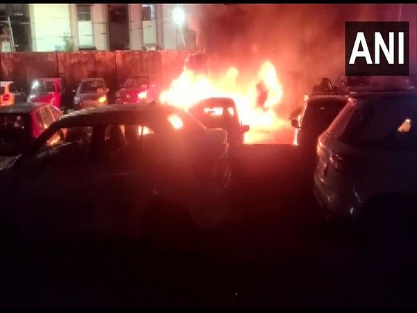 Telangana: Electric vehicle catches fire in Hyderabad's parking lot; 3 cars gutted to fire, other 3 partially burned