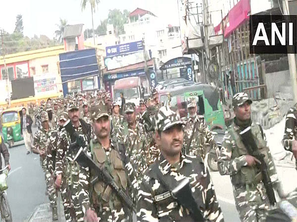 Tripura: Police, CAPF conduct flag march in Agartala ahead of Assembly elections