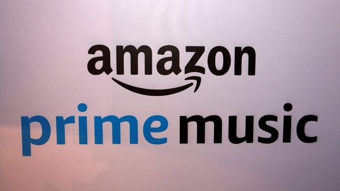 A banner displaying the Amazon Prime Music logo is seen in Mumbai | Reuters file photo