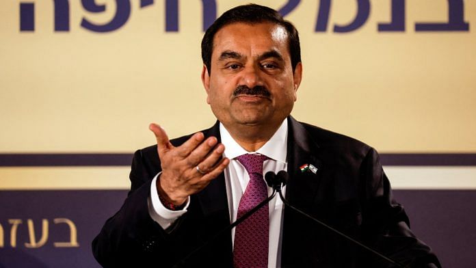 Gautam Adani speaks during an inauguration ceremony after the Adani Group completed the purchase of Haifa Port earlier in January 2023, in Haifa port, Israel, on January 2023 | Reuters