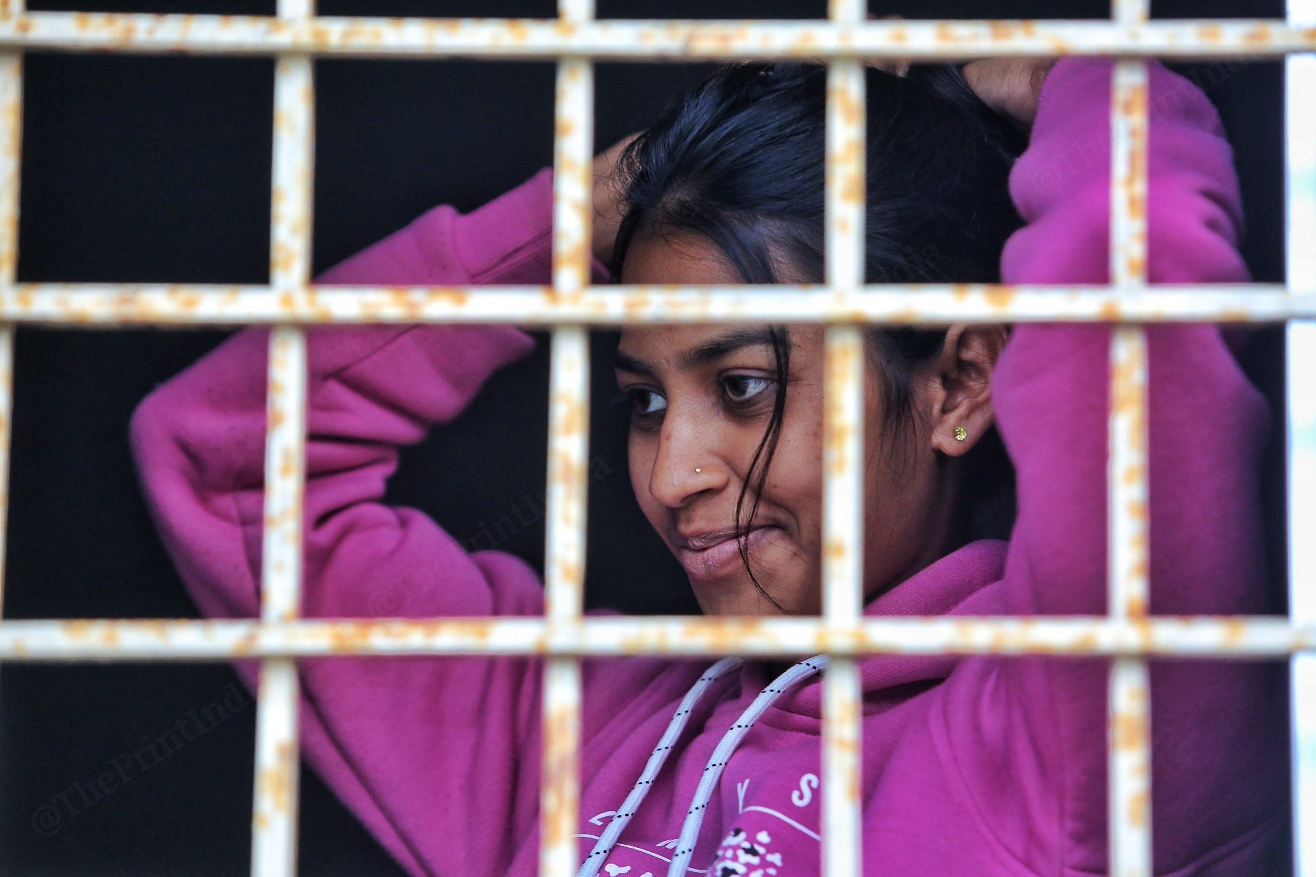 Anita Yadav, a young girl at the camp, who aspires to join the armed police | Photo: Praveen Jain| ThePrint
