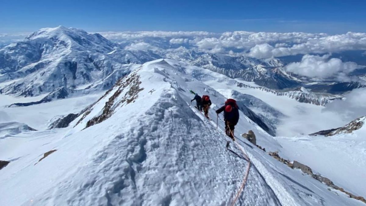 A glimpse of the terrain leading up to Everest's peak, covered in heaps of snow | Ajeet Bajaj/ Deeya Bajaj