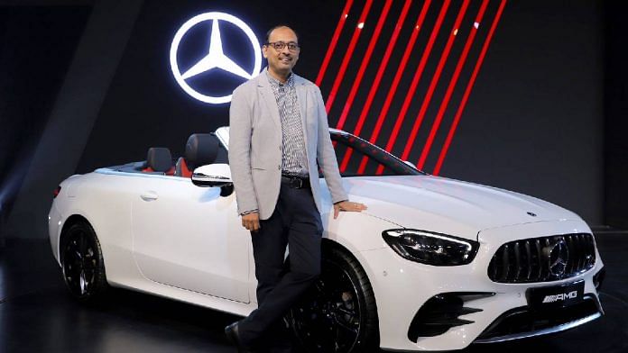 Santosh Iyer, MD & CEO, Mercedes-Benz India at the launch of AMG E53 4MATIC+ Cabriolet model on Friday. | By special arrangement