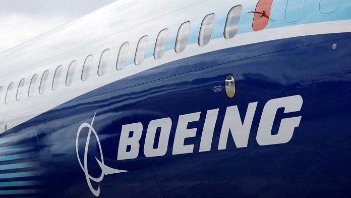 File photo of Boeing logo seen on the side of a Boeing 737 MAX at the Farnborough International Airshow, in Farnborough, Britain, 20 July 2022 | Reuters/Peter Cziborra/File Photo