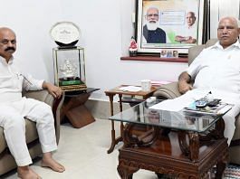 Karnataka CM Basavaraj Bommai (L) with predecessor B.S. Yediyurappa | ANI file photo