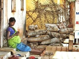 A pregnant women sits outside an early referral centre in Orchha village | Praveen Jain | ThePrint
