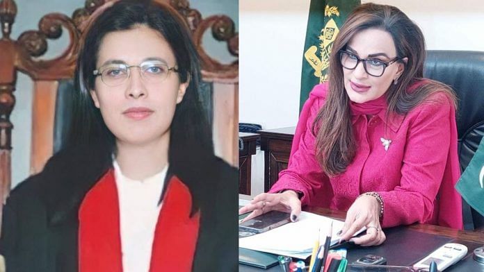 Pakistani Justice Ayesha Malik (L) and climate change minister Sherry Rehman (R) | Pictures via Twitter, ANI