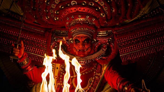 Bhagwathi Theyyam, c. 2019. Image courtesy of Wikimedia Commons.