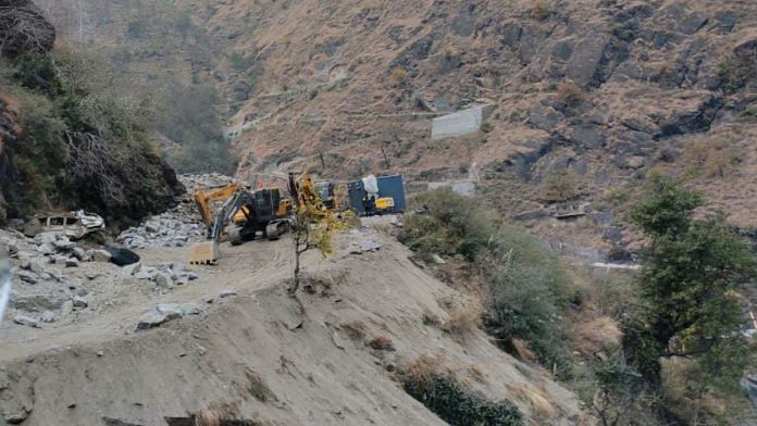 Costruction site of the Char Dham bypass road | Credit: Simrin Sirur, ThePrint