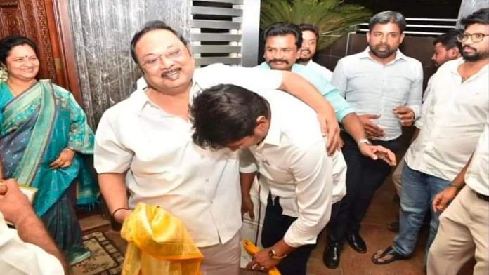 Tamil Nadu minister Udhayanidhi Stalin visits uncle M.K. Alagiri at his Madurai residence Tuesday | Twitter: @MkAlagiri_offl