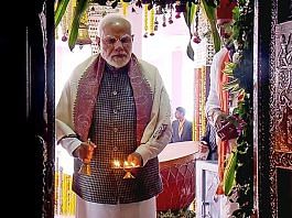 Prime Minister Narendra Modi offers prayers at Malaseri Dungri temple in Bhilwara, Rajasthan, on 28 January, 2023 | Photo: ANI