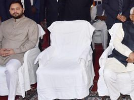 File photo of Bihar Chief Minister Nitish Kumar with his deputy Tejashwi Yadav (left) | ANI