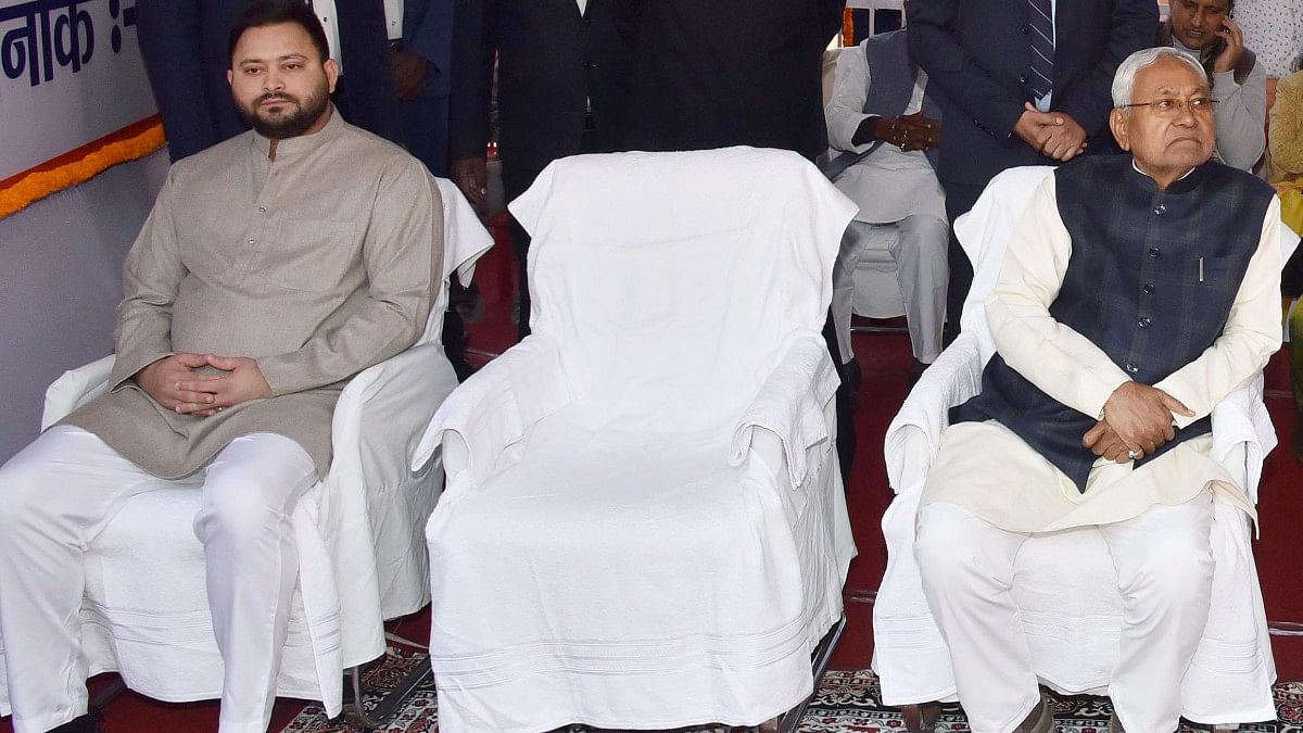 File photo of Bihar Chief Minister Nitish Kumar with his deputy Tejashwi Yadav (left) | ANI