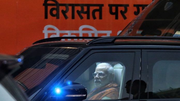 PM Modi after addressing BJP's national executive meet Tuesday | Manisha Mondal | ThePrint