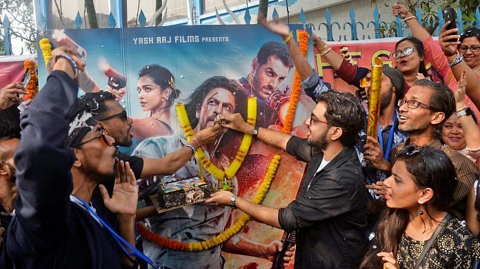 Fans of Bollywood actor Shah Rukh Khan during the celebration on the release of the film 'Pathaan', in Kolkata on 25 January 2022 | ANI Photo