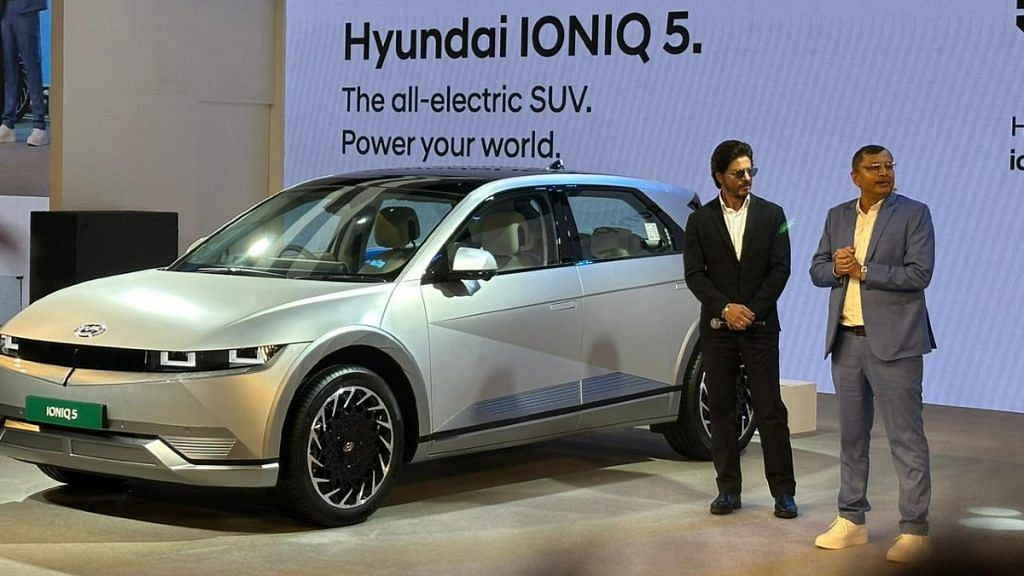 Bollywood actor Shah Rukh Khan at the Auto Expo 2023 in Greater Noida | Yuthika Bhargava | ThePrint