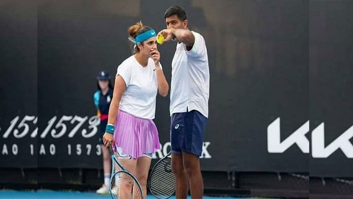 Sania Mirza and Rohan Bopanna at the Australian Open in Melbourne| All India Tennis Association/@AITA__Tennis