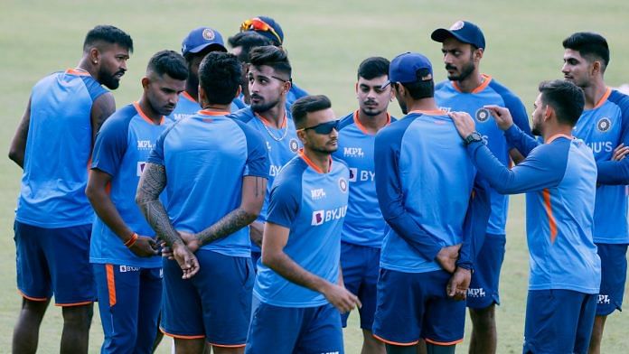 India team during a practice session ahead of the 1st T20 match in the Sri Lanka tour of India 2023, at Wankhede Stadium, in Mumbai, on 2 January 2023 | ANI