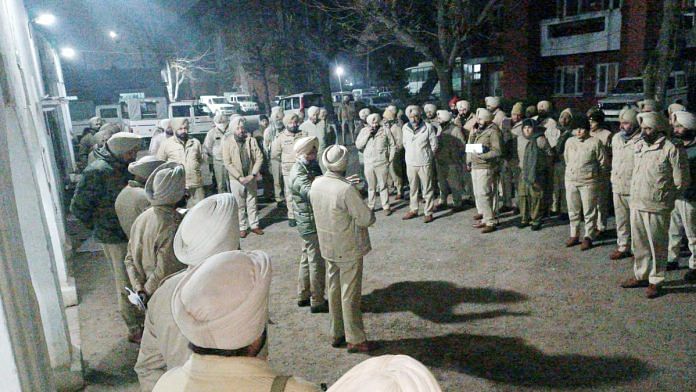 Punjab Police launched massive raids on suspected hideouts of persons linked with Canada-based gangster Saturday. 192 Police parties searched the premises of 232 persons linked with him. | Twitter @PunjabPoliceInd