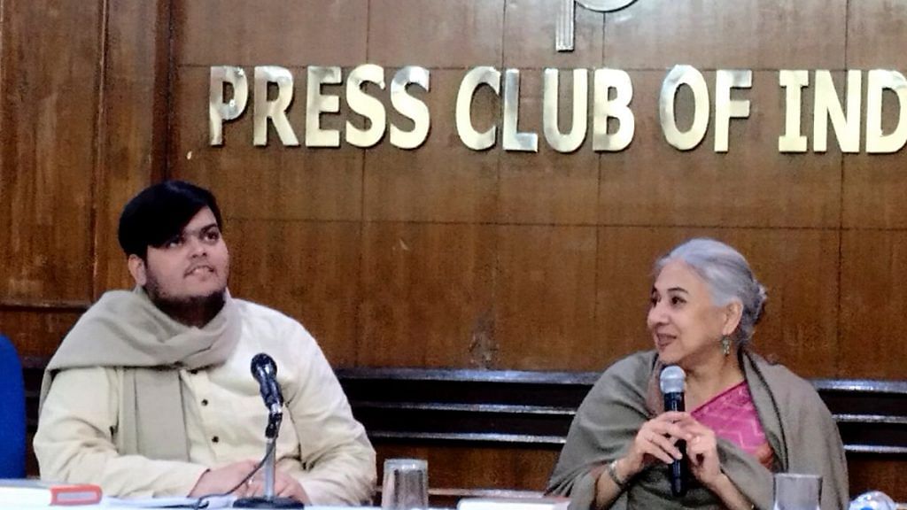 Historian Swapna Liddle (right) in conversation with heritage activist Eshan Sharma at The Press Club of India on 15 January | Photo: Dishha Bagchi/ThePrint