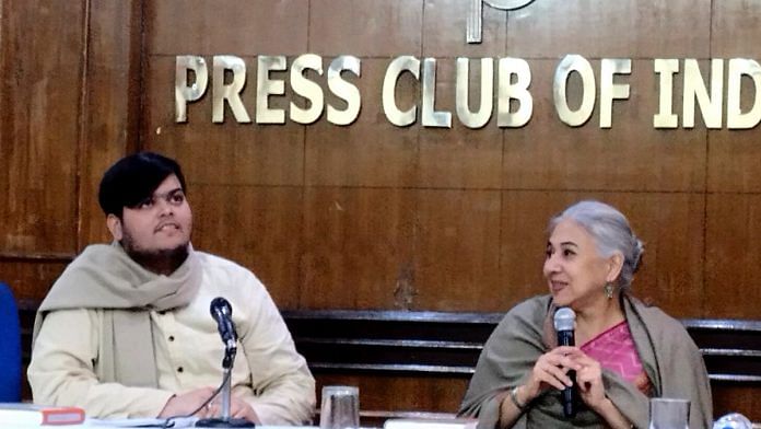 Historian Swapna Liddle (right) in conversation with heritage activist Eshan Sharma at The Press Club of India on 15 January | Photo: Dishha Bagchi/ThePrint