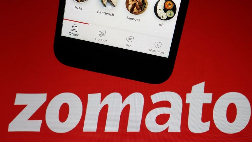 File photo of the logo of the Zomato app | Reuters