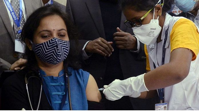 A nurse vaccinates a doctor in Kolkata | Representational image | ANI