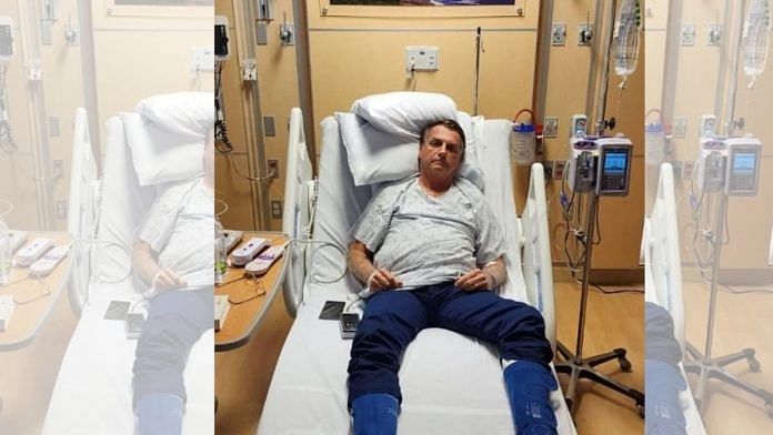 A screen grab of an image posted on Instagram shows Brazil's former President Jair Bolsonaro on a hospital bed at an unspecified location in this picture released 9 January, 2023 and obtained from social media | Reuters
