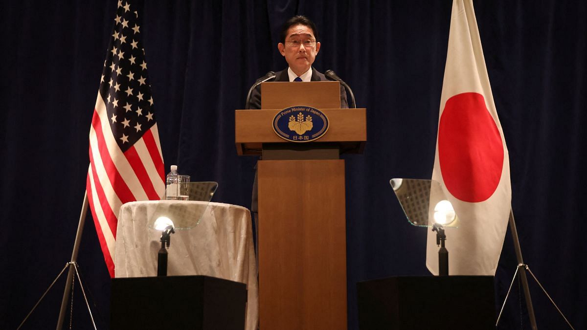 File photo of Japan's PM Fumio Kishida, speaking during a news conference following the US-Japan summit in Washington, U.S., on 14 January, 2023 | Reuters