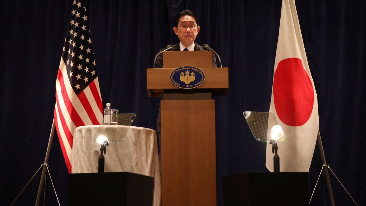 Untitled design (44) File photo of Japan's PM Fumio Kishida, speaking during a news conference following the US-Japan summit in Washington, U.S., on 14 January, 2023 | Reuters
