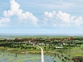 An artist rendering shows a reconstruction of what would have been ancient Maya cities nestled in the area known as the Mirador-Calakmul Karst Basin (MCKB) of northern Guatemala and southern Campeche, Mexico | Reuters