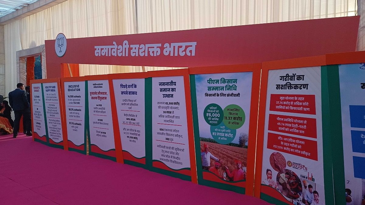 A display at the BJP exhibition at Delhi's NDMC Convention Centre | ThePrint | Unnati Sharma